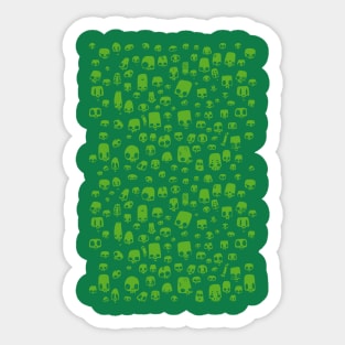 mini skulls green Sticker